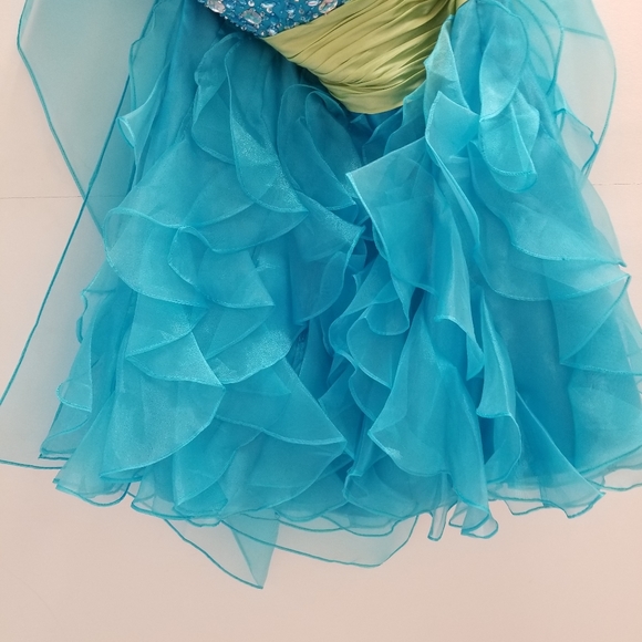 NWT Homecoming Dress size 2XL Turquoise/ Lime - Picture 4 of 6
